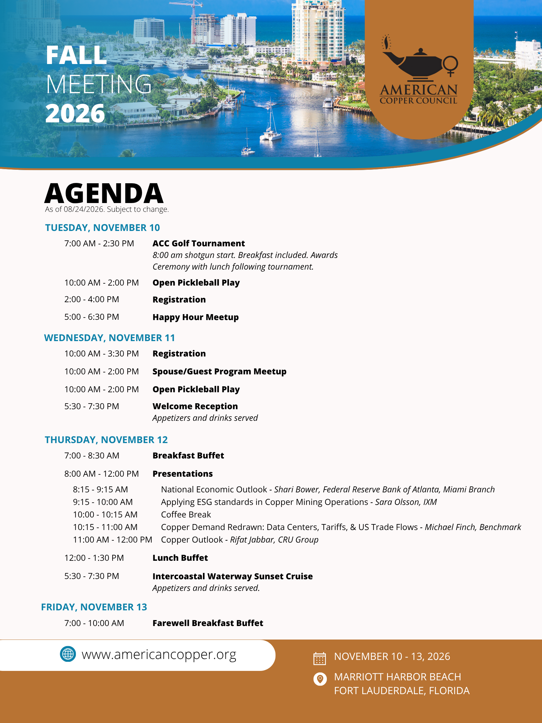 ACC Fall 2026 Meeting Agenda